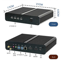 Load image into Gallery viewer, Fanless Silent Intel 11th Gen i7-1165G7 Mini Desktop PC 16/32G/64B DDR4 3200MHz RAM 512GB/1/2TB NVMe SSD Windows 11 PRO 4K/8K HDMI DisplayPort LAN WIFI Bluetooth mSATA 2.5" SATA SSD