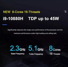 Load image into Gallery viewer, Intel i9-10880H Windows 11 Pro 15.6" FHD Laptop 32GB DDR4 RAM 1/2/4TB NVMe 4K HDMI WIFI Bluetooth Camera Backlit Metal Case