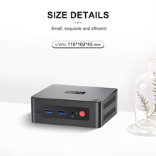Load image into Gallery viewer, Mini Windows 11 Pro PC Intel Celeron J4125 CPU 8GB DDR4 RAM 128GB SSD 4K Dual-HDMI LAN WIFI Bluetooth VESA 2.5" SATA