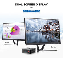 Load image into Gallery viewer, Mini Windows 11 Pro PC Intel Celeron J4125 CPU 8GB DDR4 RAM 128GB SSD 4K Dual-HDMI LAN WIFI Bluetooth VESA 2.5" SATA