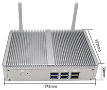 Carica l&#39;immagine nel visualizzatore di Gallery, Fanless Mini PC Intel N3150 Linux Ubuntu 22.04 8GB RAM 128GB SSD Dual HDMI Dual LAN WIFI Bluetooth