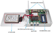 Cargar imagen en el visor de la galería, Fanless Mini PC Intel N3150 Linux Ubuntu 22.04 8GB RAM 128GB SSD Dual HDMI Dual LAN WIFI Bluetooth