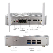 Load image into Gallery viewer, Fanless Mini PC Intel N3150 Linux Ubuntu 22.04 8GB RAM 128GB SSD Dual HDMI Dual LAN WIFI Bluetooth